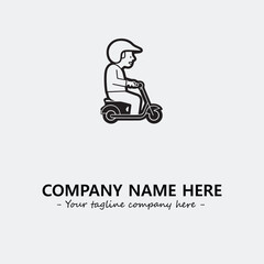 Scooter silhouette illustration black and white for logo company vector image
