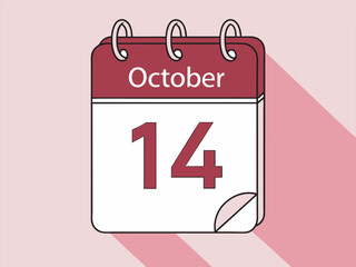 October 14 Calendar Icon – Important Date Reminder Graphic for Events & Planning