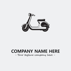 Scooter silhouette illustration black and white for logo company vector image

