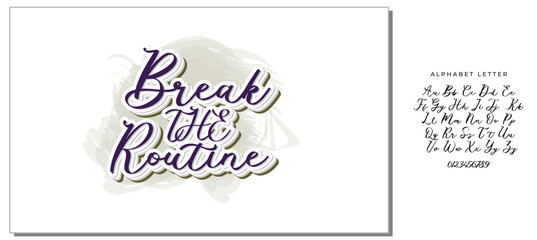 break the routine text on white background.