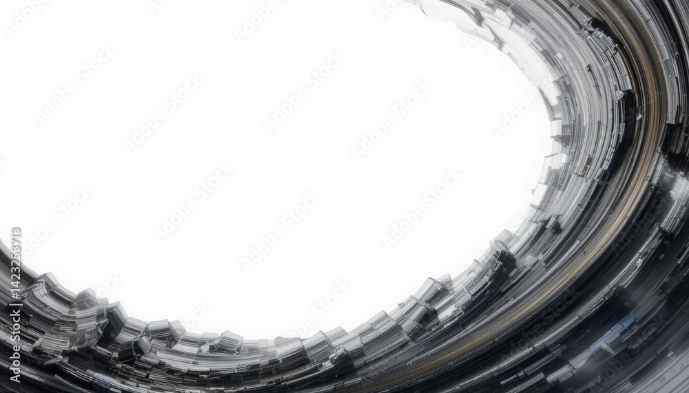 Poster dynamic circular motion of abstract forms digital art creation modern aesthetic minimalist space inv
