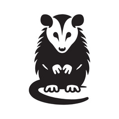 Elegant opossum silhouette in vector style perfect for custom logos – opossum silhouette – opossum vector – opossum illustration – silhouette of opossum – opossum icon

