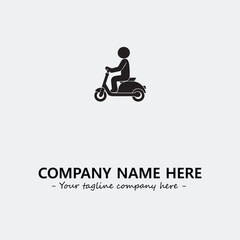 Scooter silhouette illustration black and white for logo company vector image
