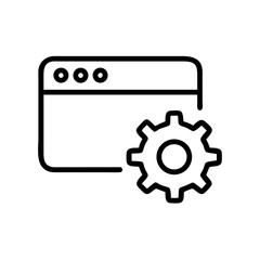 Webpage Interface with Gear Icon Design