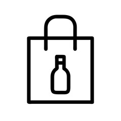Wine Bottle in Shopping Bag Icon Design