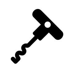 Wine Opener Corkscrew Tool Icon Design