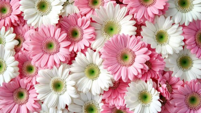 Pink and white daisy bloom pattern for spring background design