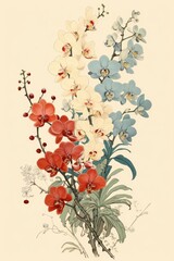 Flower art painting pattern.