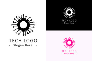 gear with neuro web around illustration, vector, abstract, logo for mechanic, auto parts, hardware, machinist, information technology, cloud computing, tech, fintech, and more