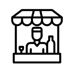 Wine Vendor at Outdoor Market Icon Design