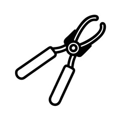 Wire Cutter with Spring Handle Icon Design