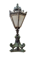 Fototapeta premium Classic old lamp post isolated on a white background