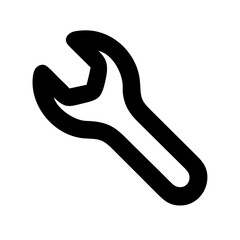 Wrench Tool with Curved Jaw Icon Design