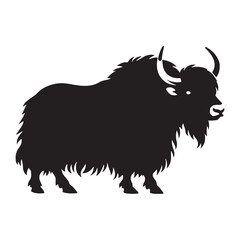 Strong yak silhouette vector designed for use in modern branding materials – yak silhouette – yak vector – yak illustration – silhouette of yak – yak icon

