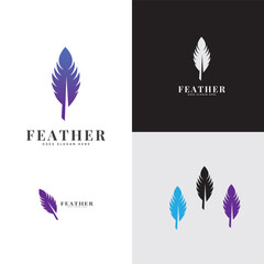 Feather pen vector logo template