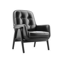 Naklejka premium black armchair 3D rendering isolated on white background