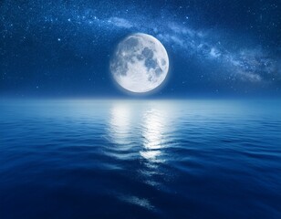 Fototapeta premium Romantic Moon And Starry Sky