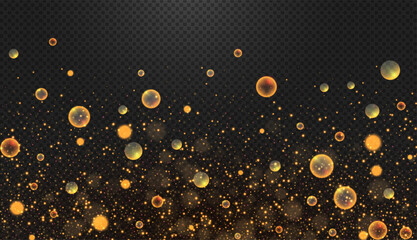 Abstract gold bokeh background. Shining transparent light effect. textured space