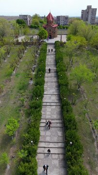 St. Ghazar Church is an Armenian Apostolic church in Metsamor, Armavir province of Armenia with drone