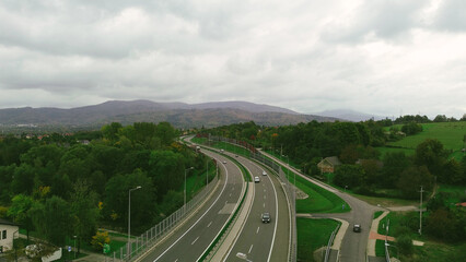 Scenic highway view through lush greenery