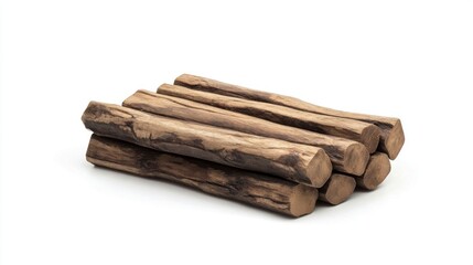 Stack of decorative wooden logs