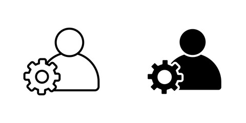 Account settings icon vector symbol collection on white background.