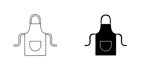 Apron icon vector symbol collection on white background.