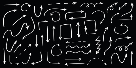 Line hand drawn brush marker underline, highlight, star element set