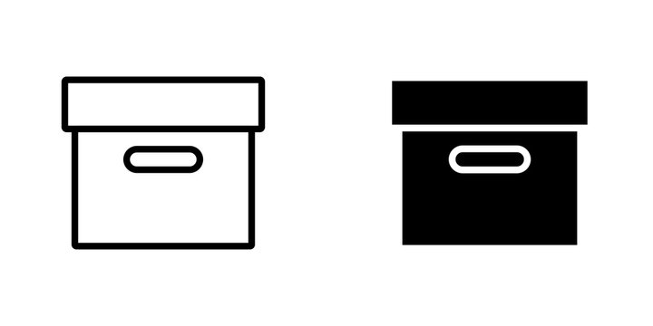 Archive icon vector symbol collection on white background.