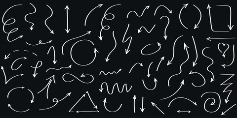 Line hand drawn brush marker underline, highlight, star element set