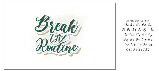 break the routine text on white background.