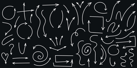 Line hand drawn brush marker underline, highlight, star element set