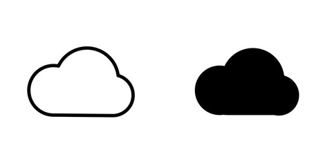 Cloud icon vector symbol collection on white background.