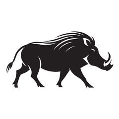 Refined warthog silhouette vector with minimalist design elements for logos – warthog silhouette – warthog vector – warthog illustration – silhouette of warthog – warthog icon

