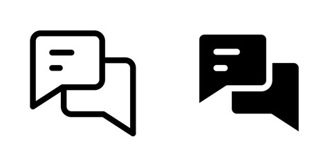 Comments icon vector symbol collection on white background.