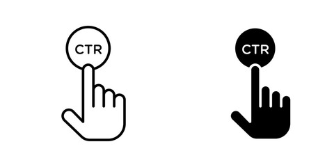 CTR icon vector symbol collection on white background.