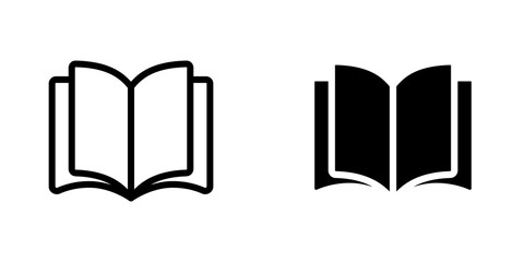 E-book icon vector symbol collection on white background.