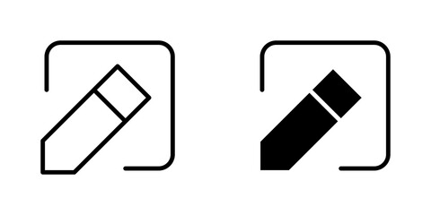 Edit icon vector symbol collection on white background.