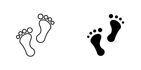 Obraz premium Footprint icon vector symbol collection on white background.