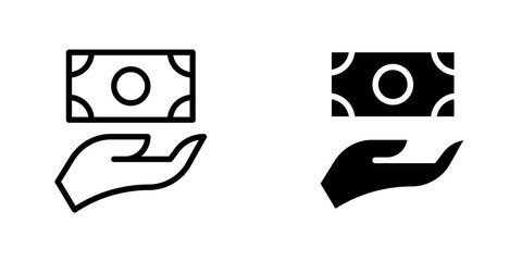 Hand money exchange icon vector symbol collection on white background.