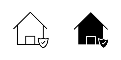 Home insurance icon vector symbol collection on white background.