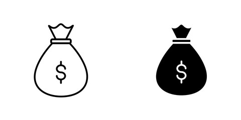 Income icon vector symbol collection on white background.