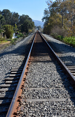 Railway Tracks Extending Off into the Distance
