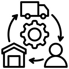 Supply Chain Optimization Icon
