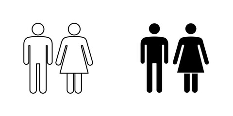 Man and woman icon vector symbol collection on white background.