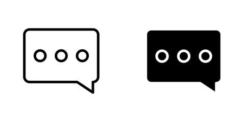 Message icon vector symbol collection on white background.