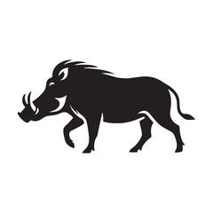 Artistic warthog silhouette vector for use in custom wildlife logos and designs – warthog silhouette – warthog vector – warthog illustration – silhouette of warthog – warthog icon

