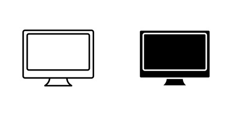 Monitor icon vector symbol collection on white background.