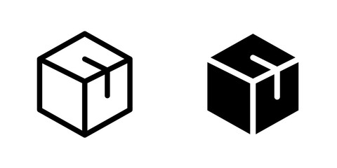 Package icon vector symbol collection on white background.