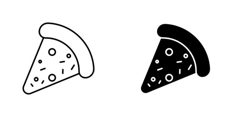 Pizza icon vector symbol collection on white background.